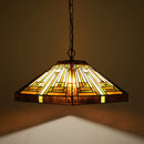 Ljojo Mission Style Stained Glass Pendant Light Fixture for Dining Room & Home Office