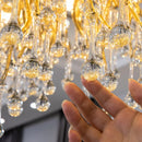 LED Crystal Water Drop Chandelier Lamp for Nordic Luxury Home Decor by Ljojo