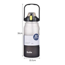 Ljojo 2L Sports Water Bottle with Straw - Portable Frosted Plastic Space Cup