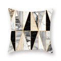 Ljojo Luxury Gold Black Geometric Marble Stripe Pillowcase