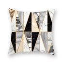 Ljojo Luxury Gold Black Geometric Marble Stripe Pillowcase