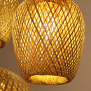 Led Pendant Lamp Natural Rattan Wicker Chandeliers Hand-Woven Bamboot E27 Lighting by Ljojo