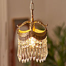 French Copper Porch Chandelier | Retro Crystal Hanging Lamp by Ljojo