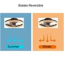Crystal Led Ceiling Fan Modern Low Noise Remote Control Light Fixture for Home Decoration by Ljojo