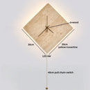 Ljojo LED Pull Chain Wall Light in Yellow Travertine Wood Finish