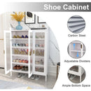 Ljojo™ 5-Tier Metal Shoe Storage Cabinet with 3 Doors - Closet Organizer