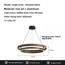 Italian Designer LED Ceiling Chandelier Lamp for Dinning Living Room - Walnut Metal Pendant Light