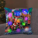 Ljojo LED Retro Santa Claus Christmas Light Decoration Throw Pillow Cover