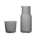 Ljojo 550ml Bedside Water Carafe and Glass Set in Blue, Amber, Teal, Grey Glass