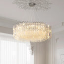 Ljojo Luxury Crystal Ceiling Chandelier LED Modern Chrome Hanging Lamps for Living Room Decor