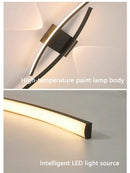 Ljojo LED Double Curve Wall Sconces Remote Control Bedside Lamp