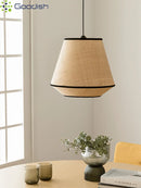 Ljojo Modern Retro Wicker Rattan Pendant Lights for Restaurant Chandelier Home Decoration