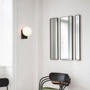 Ljojo Minimalist Black Chrome Wall Sconce with White Glass, G9 Bulb