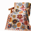 Boho Floral Cotton Bedspread Blanket by Ljojo: Soft Aesthetic Bed Throw Cover for Home