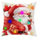 Ljojo LED Light Luminous Christmas Pillowcase, Santa Snowman Bell Design, 45x45cm