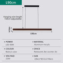Modern LED Pendant Light for Dining Room | Walnut Long Strip Dimmable Droplight by Ljojo
