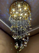 K9 Crystal Staircase Light Long Chandelier for Living Room by Ljojo