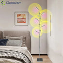 Industrial LED Floor Lamp with Sunset Shadow Rainbow Tree Branch Art by Ljojo for Home Decoration
