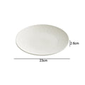 Ljojo Matte Stone Patterned Ceramic Steak Dessert Sushi Salad Plate - Round Shallow Specialty Tableware