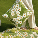 Ljojo Mini Flora Daisy Embroidery Cushion Cover - Decorative Pillow Case