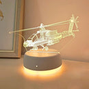 Ljojo 3D Helicopter Night Light Mini Tabletop Ambient Decor for Bedroom - Creative Room Decoration
