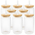 Ljojo 16oz Frosted & Clear Plastic Water Bottles Durable Reusable Portable DIY Drinkware