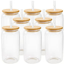 Ljojo 16oz Frosted & Clear Plastic Water Bottles Durable Reusable Portable DIY Drinkware