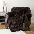 Ljojo Luxe Dual Sided Plush Faux Rabbit Fleece Throw Blanket
