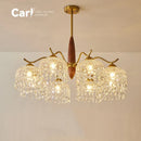 Ljojo Retro American Living Room Pendant Light Antique Glass Crystal Postmodern Bedroom Dining Room Light