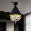 Ljojo Retro K9 Crystal Ceiling Light Fixture Black/Golden LED Cafe Lamp