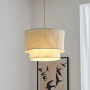 Japanese Wabi Sabi Double-Layer Fabric Pendant Lamp for Living Dining Bedroom by Ljojo