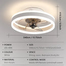 LED Ceiling Fan Light with Remote 6-speed Dimming for Bedroom Living Room Ljojo