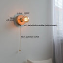Ljojo LED Wall Lamp Pull Chain Switch Wood Stair Lighting Mirror Light