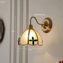 Brass Wall Lamp Retro Living Room Decor Glass Shade Study Lighting by Ljojo