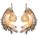 Gold White Peacock Crystal Wall Lamp | Modern Nordic Retro LED Wall Light by Ljojo