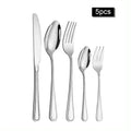 Ljojo 30-Piece Stainless Steel Cutlery Set - Ideal for Restaurants and Hotels