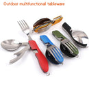 Ljojo 4-in-1 Foldable Stainless Steel Cutlery Set for Outdoor Camping & Picnic