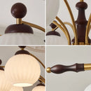 French Medieval Style Living Room Chandelier Retro Wood Hanging Lamp by Ljojo