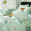 Korean Princess Style Lace Ruffles Wedding Bedding Set by Ljojo