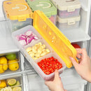 Ljojo Divided Onion Ginger Garlic Storage Box Handle Detachable 2 Grids Kitchen Organizer
