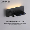 Ljojo LED Wall Lamp with Wireless Charging and USB Interface