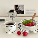 Kawaii Korean Ceramic Plate Cup Set by Ljojo - 5/8 inch Tableware & Decor