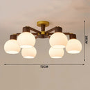 Nordic Glass LED Chandelier Modern Wooden Pendant Lamp Home Decor by Ljojo