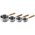 Ljojo Measuring Spoons & Cups Set Wood Handle Stainless Steel Baking Tools