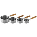 Ljojo Measuring Spoons & Cups Set Wood Handle Stainless Steel Baking Tools