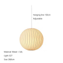Japanese Fashion Silk LED Pendant Light Chandelier by Ljojo for Home Decoration