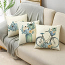 Big Blue Pumpkin Bike White Pillowcase Set for Home Decor - Ljojo