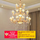 European Jade Lamp Crystal Pendant Lights French LED for Luxury Grand Hotel Staircase by Ljojo