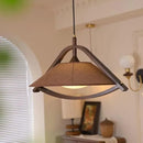 Japanese Painted Fashion Wooden Hat LED Pendant Light Chandelier for Living Room by Ljojo