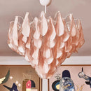 Large Green Petal Glass Chandelier Pendant Light Fixture for Living Room by Ljojo